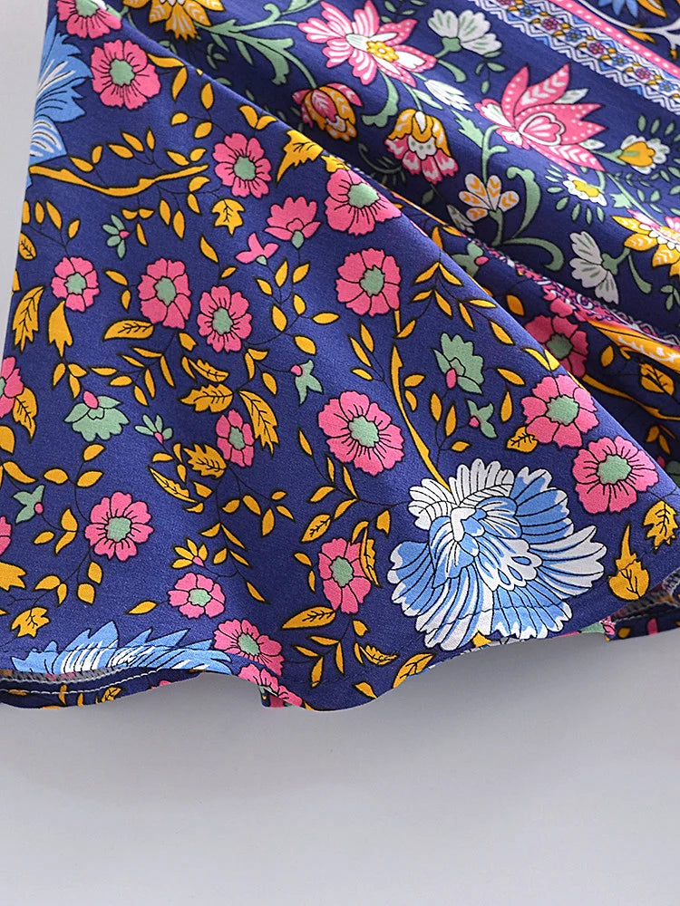 Floral Print Ruffle Wrap Dress - 5 Colors