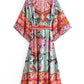 Kimono Sleeve Belted Floral Maxi Dress