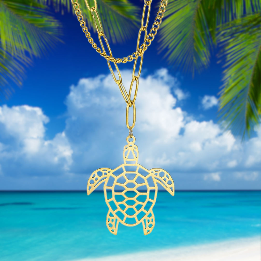 Silver Turtle Pendant Necklace | Selkie Jewellery