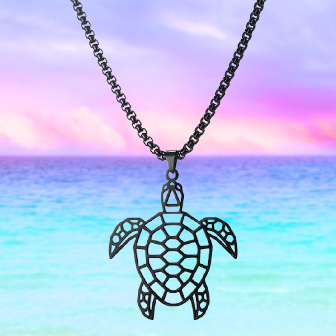 Buy Sea Turtle Pendant Necklace for Women Men Girls Boys, Silver Plated  Link Chain Animal Jewlery (Blue) at Amazon.in