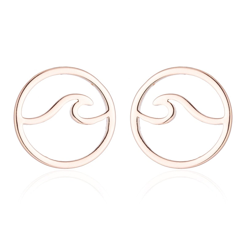 Round Wave Earrings - 4 COLORS