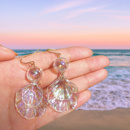 Mermaid Bubbles Shell Earrings